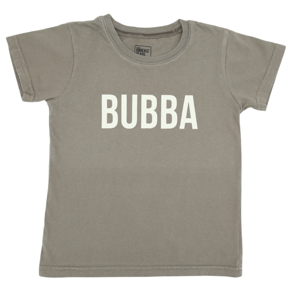 front view of bubba mushroom child newborn t-shirt