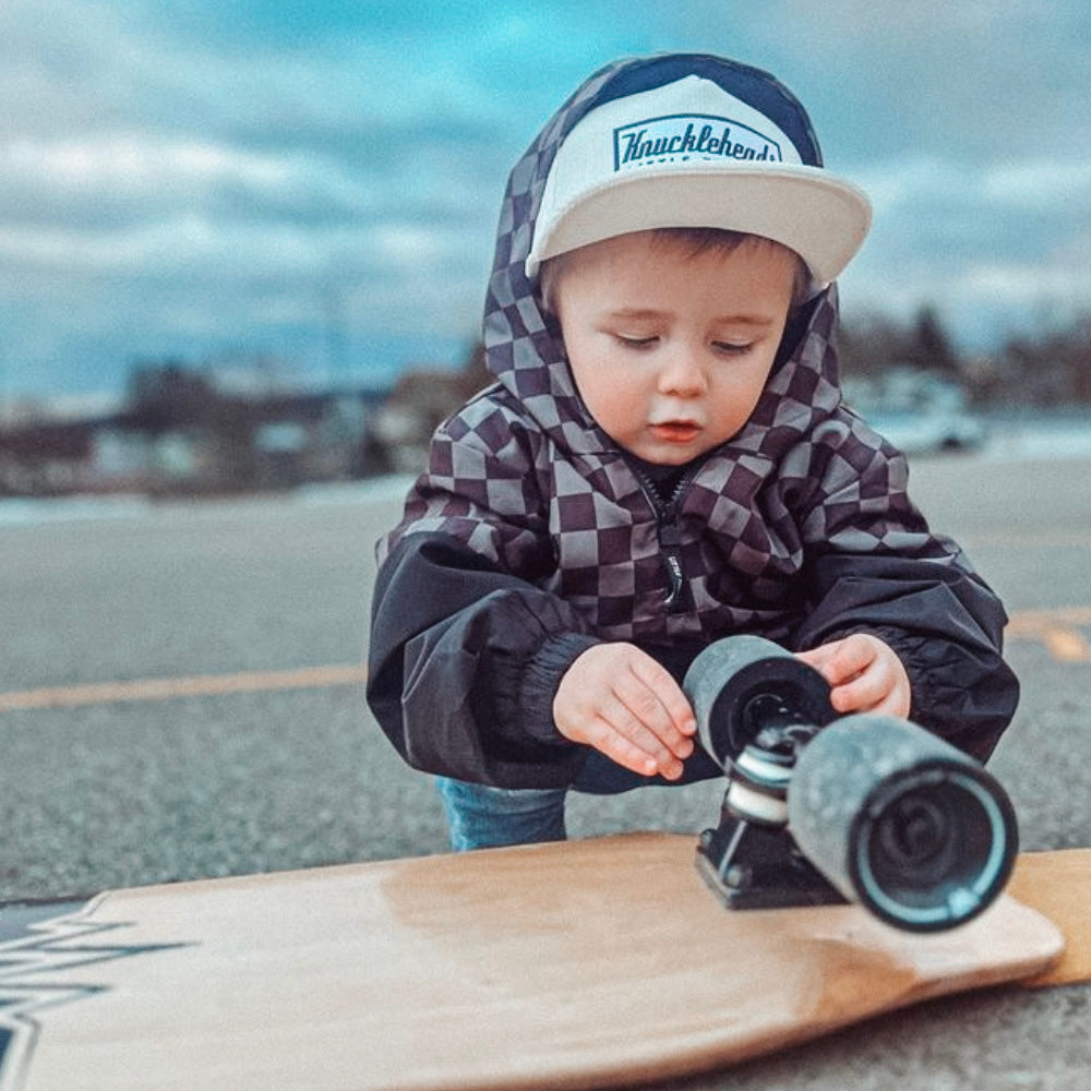 child wearing Infant Off-White Corduroy Snapback Hat Texture Detail