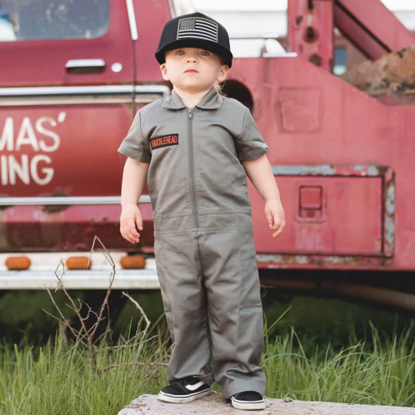 Knuckleheads Light Olive Mechanic Jumpsuit Baby Boy Knuckleheads Clothing