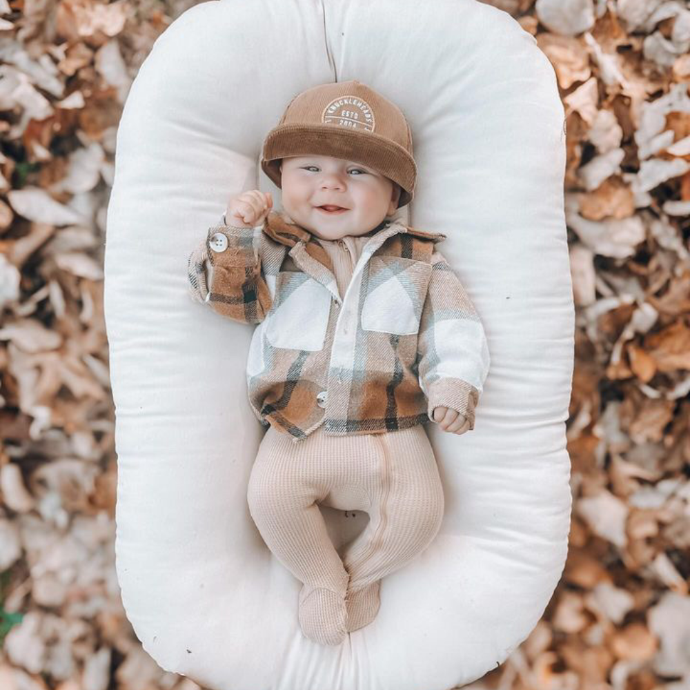 Introducing a Kids Trucker Hat in cozy Corduroy Camel, featuring an iconic Knuckleheads patch. This hat is specially designed for children, combining the warmth and style of corduroy with the classic Knuckleheads patch. A standout accessory in our collection, it adds a touch of charm and personality to your little one's look.