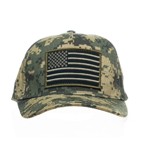 Digital Camo Cap w/ Flag on Bill