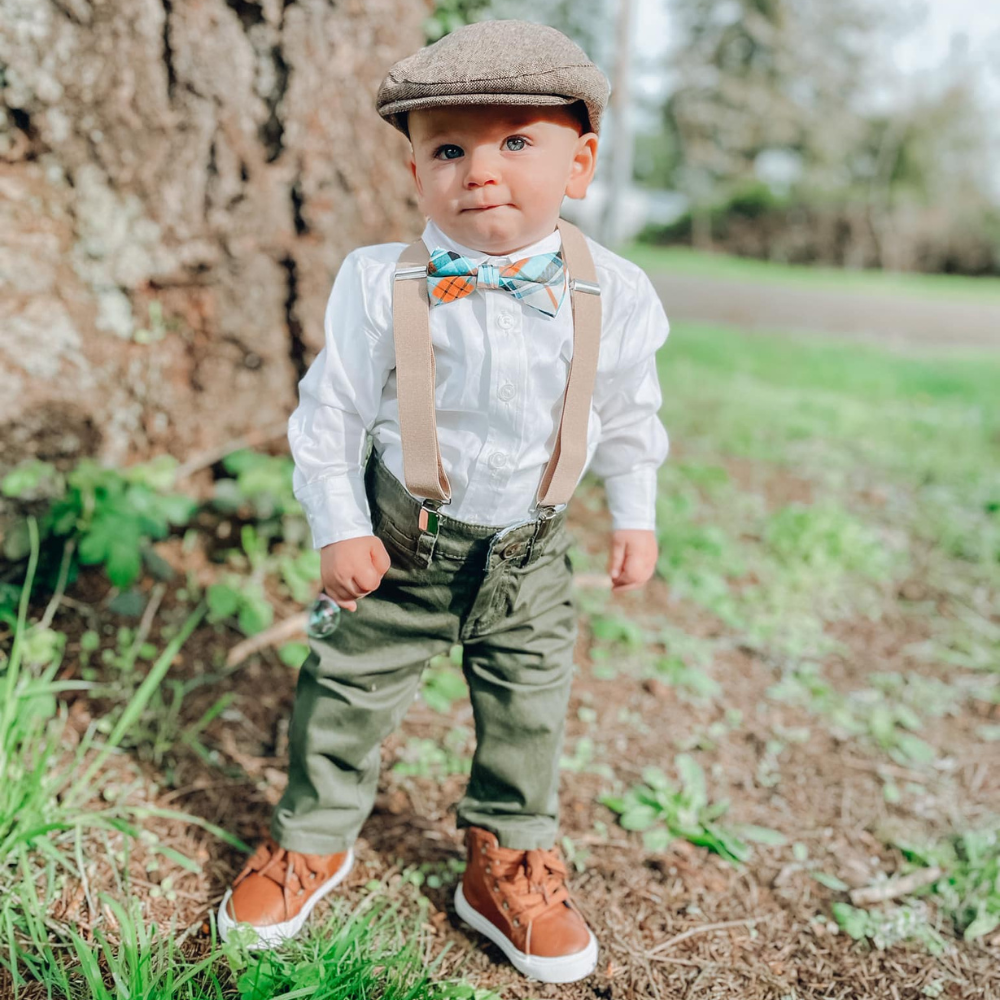 tan suspenders for infants and toddlers